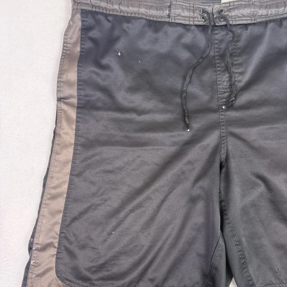 Vintage Nike Board Shorts Mens XXL Black Brown Swim‎ Trunks Y2K Swoosh
